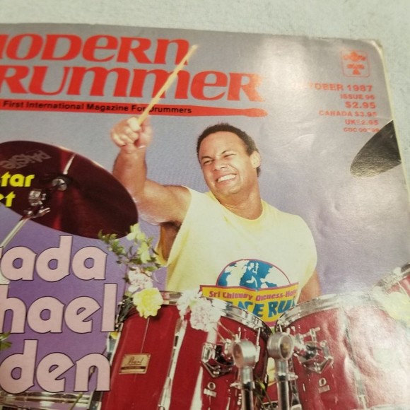 Oct. 1987 Modern Drummer Mag Narada Michael Wilson, Al Jackson, Neil Peart back - Picture 3 of 9